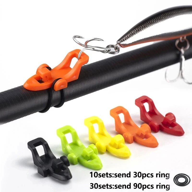 Fishing Hook Box - 10～20セット 釣り竿用フックキーパー ルアーベイトホルダー ルアーアクセサリー ジグフック 安全保持ホルダー