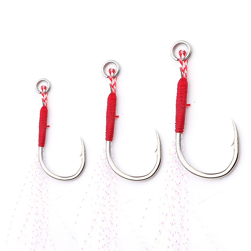 Fishing Hook Assortment - 20 ピース/バッグ釣りキャストジグアシストフックルアースロージギングスプーン有刺鉄線シングルフックペスカ高炭素鋼ルアー釣具