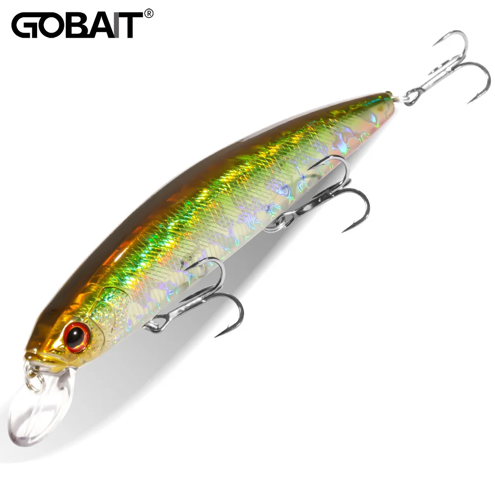 Fishing Hook Treble - GOBAIT フローティングミノー 14 センチメートル 24 グラムトップウォーター釣りルアー重量システムハードベイトサスペンディングワブラー