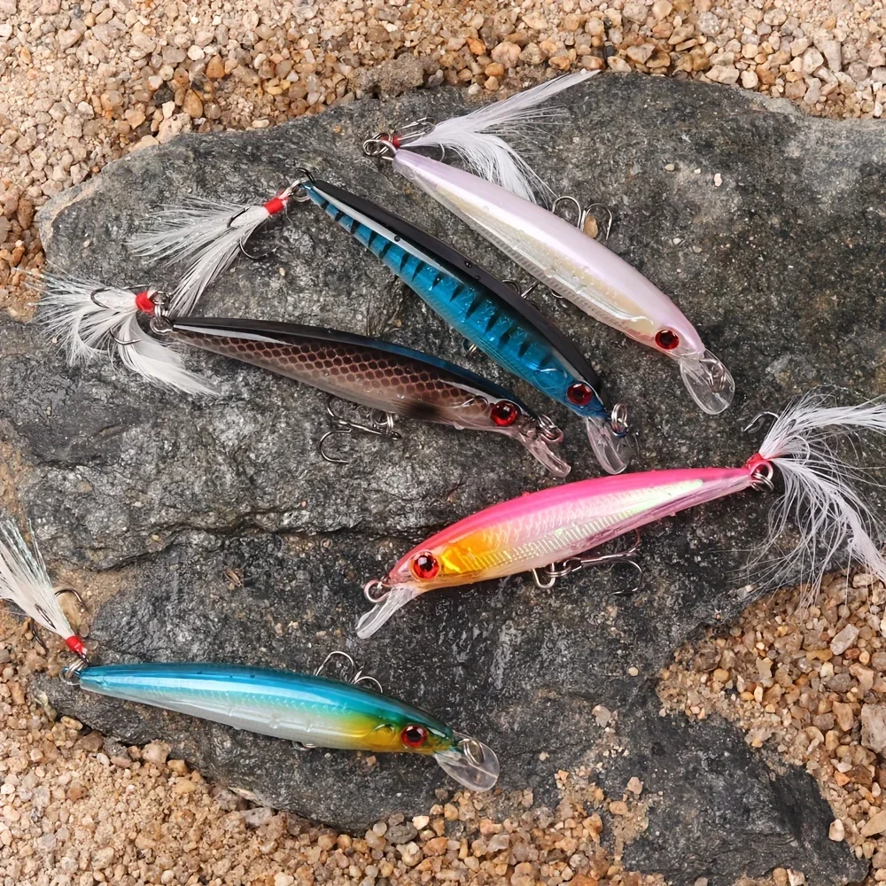 レーザー3Dアイズバイオニックミノー釣りルアー5個/箱 -  - Fishing Hook Box のレビューと価格