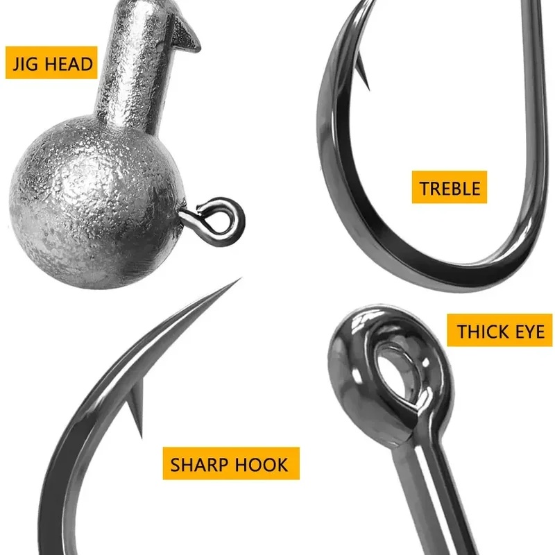5個入り/10個入り 大型ヘッドフック 2.5g 3.5g  - Fishing Hook Weedless のレビューと価格