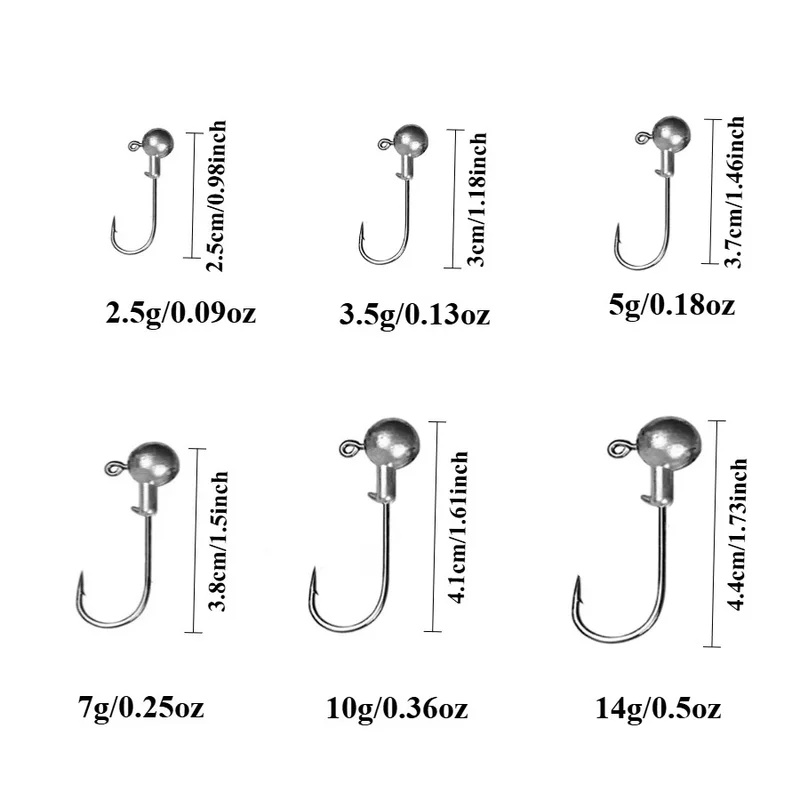 5個入り/10個入り 大型ヘッドフック 2.5g 3.5g  - Fishing Hook Weedless のレビューと価格