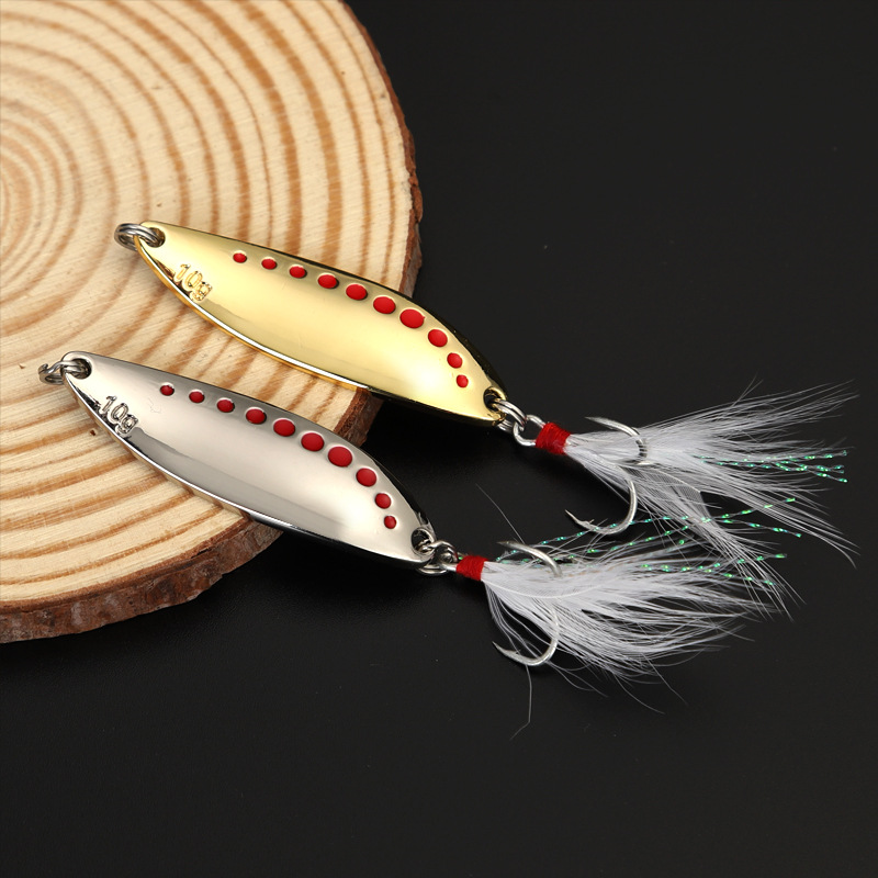 1 個 5g-20g メタルスピナースプーンフェザーフック人 - Fishing Hook Treble のレビューと価格