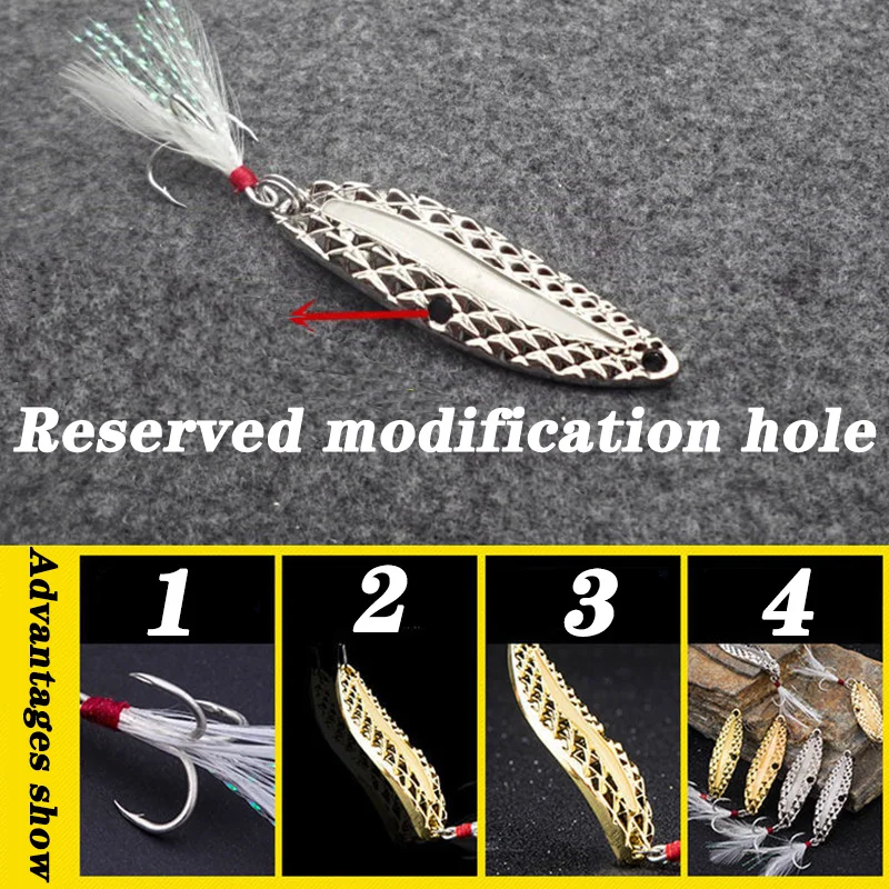 1PC 金属発光スピナースプーン釣りルアー 7 グラム 10 - Fishing Hook Treble のレビューと価格