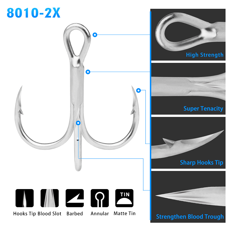 Proberos 20ピース/ロット塩水釣り針トレブルフック - Fishing Hook Offset のレビューと価格