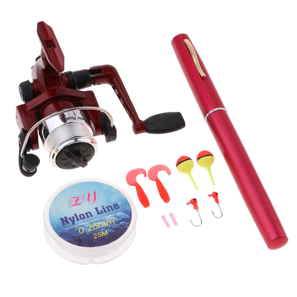 ミニポータブルポケット釣り竿、伸縮式ポール、スピニングリール - Fishing Hook Jig のレビューと価格