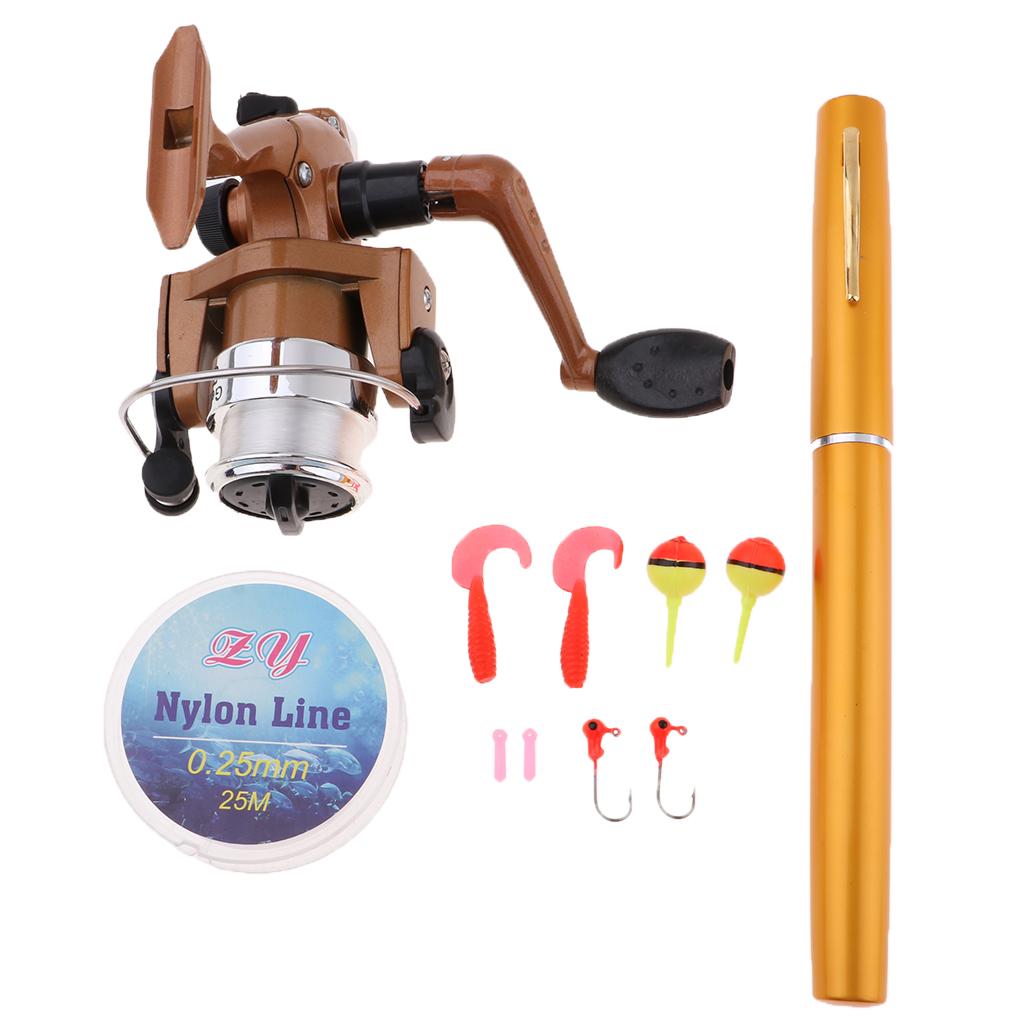 ミニポータブルポケット釣り竿、伸縮式ポール、スピニングリール - Fishing Hook Jig のレビューと価格