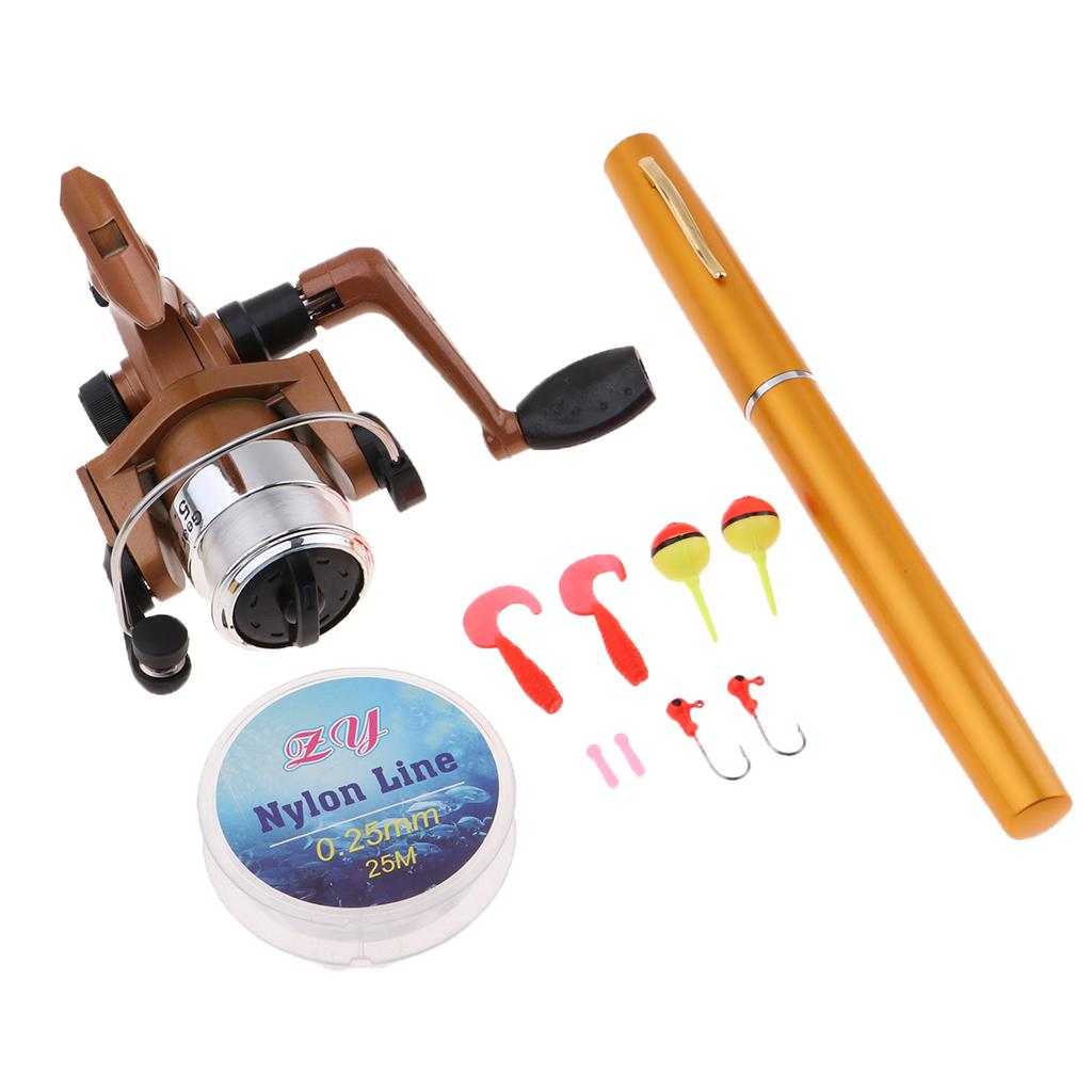 ミニポータブルポケット釣り竿、伸縮式ポール、スピニングリール - Fishing Hook Jig のレビューと価格