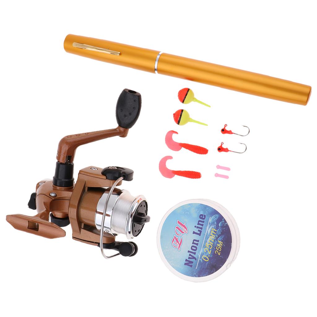 ミニポータブルポケット釣り竿、伸縮式ポール、スピニングリール - Fishing Hook Jig のレビューと価格