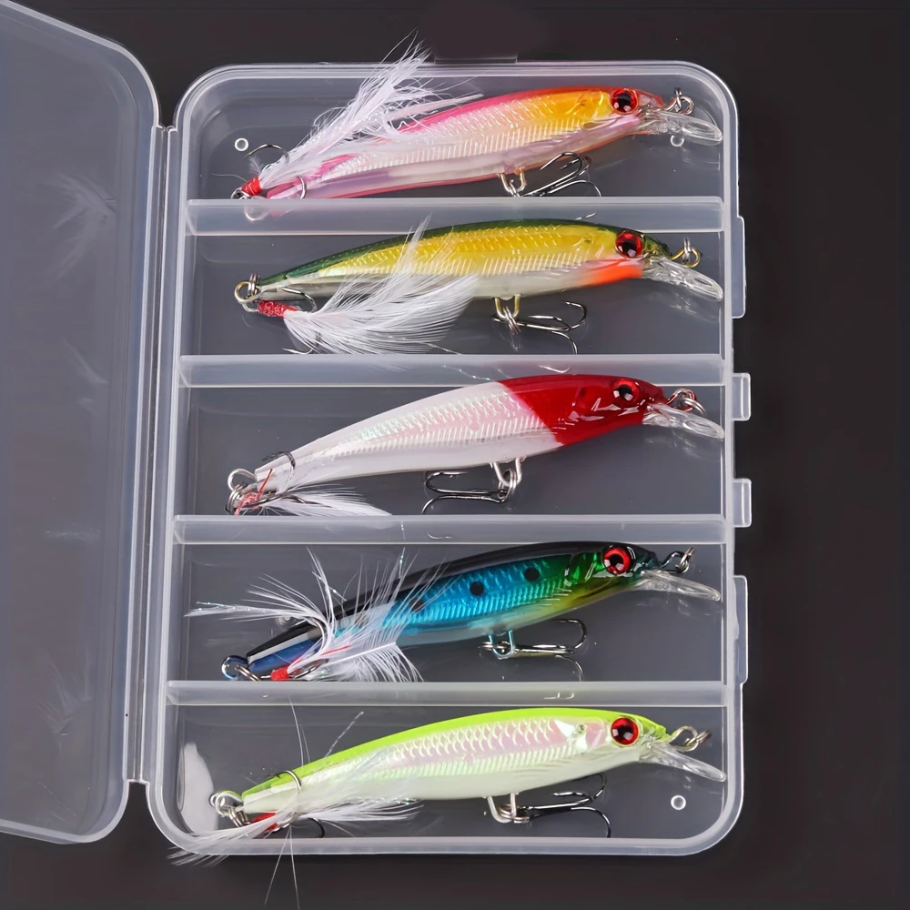 3Dレーザーアイミノールアー,フェザー付きハードベイト,最大 - Fishing Hook Box のレビューと価格