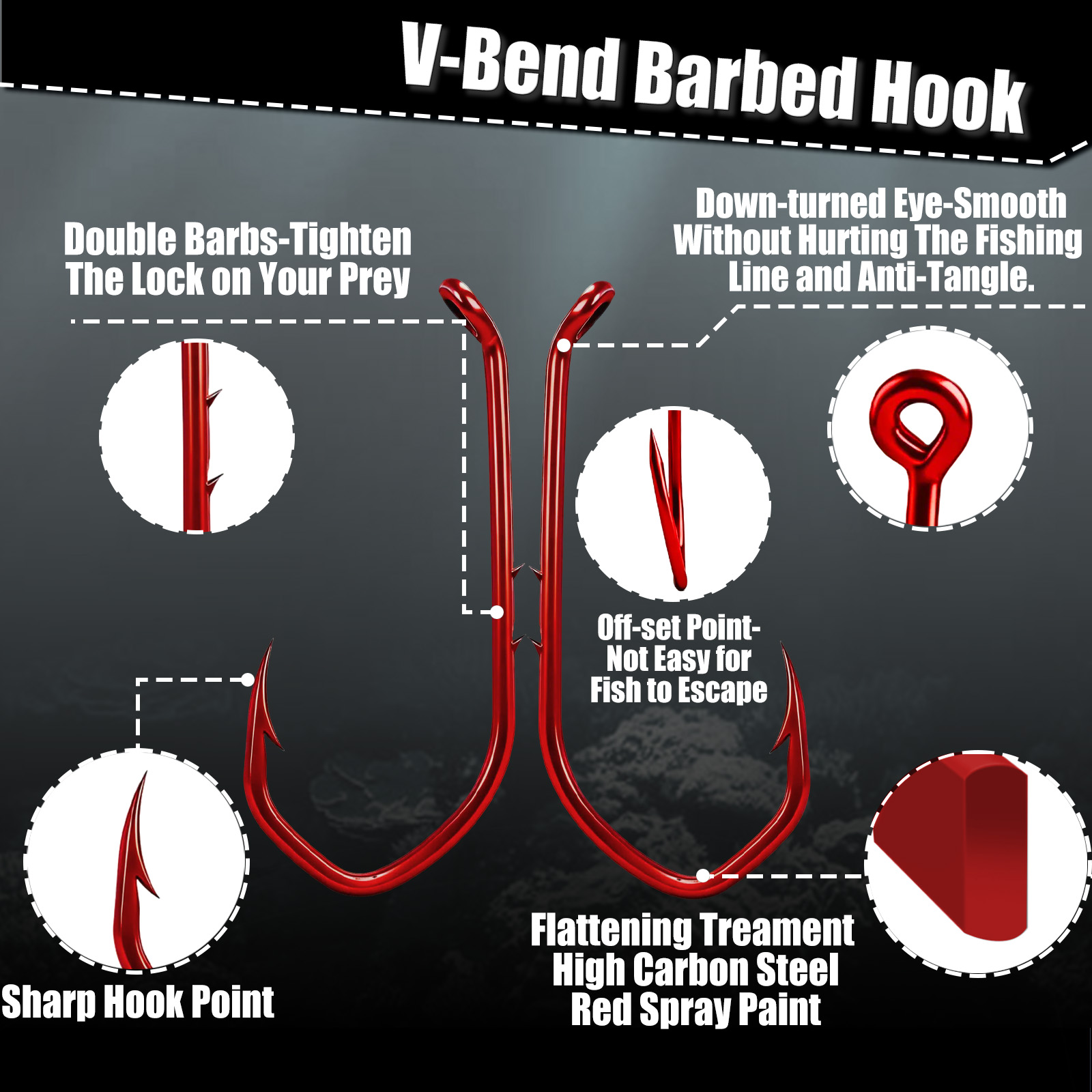 9KM ベイトホルダーフック 50-100個入り レッドフィ - Fishing Hook Assortment のレビューと価格